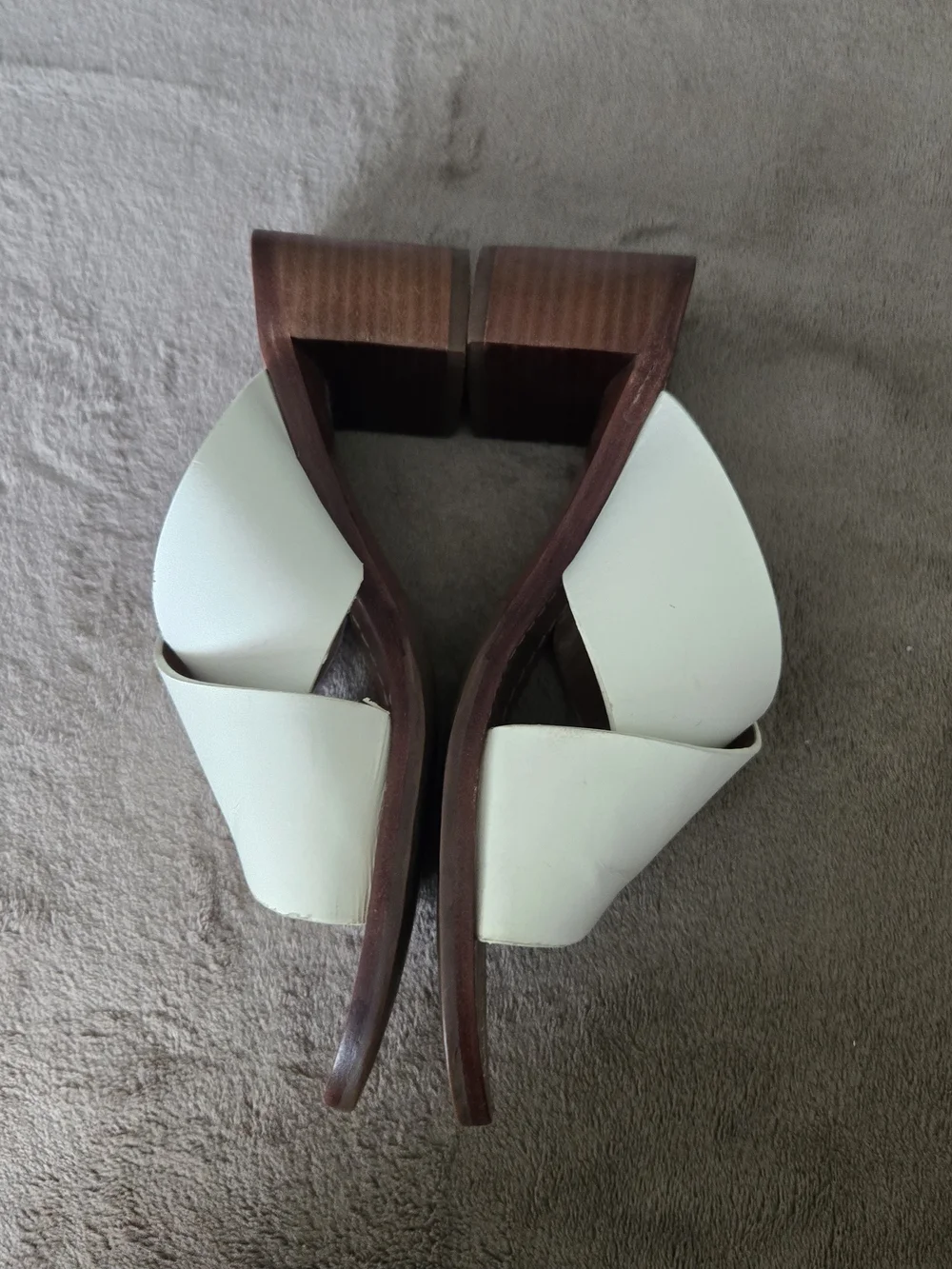 Tory Burch White Leather Crisscross Slide Sandals